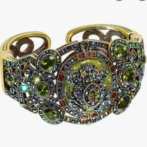HEIDI DAUS®"Toad-Ally Fabulous" Crystal & Enamel Frog Bracelet hinged bangle